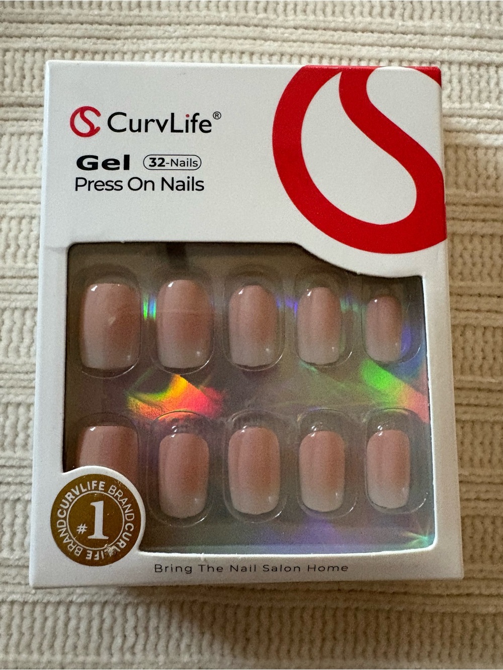 New Curvlife Gel Press On Nails - Ombre Pink Set (32 Nails)